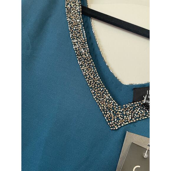 NWT J Kara Women's Beaded Bottom with Sheer Elegant Top Dress Size 4 - Picture 7 of 12